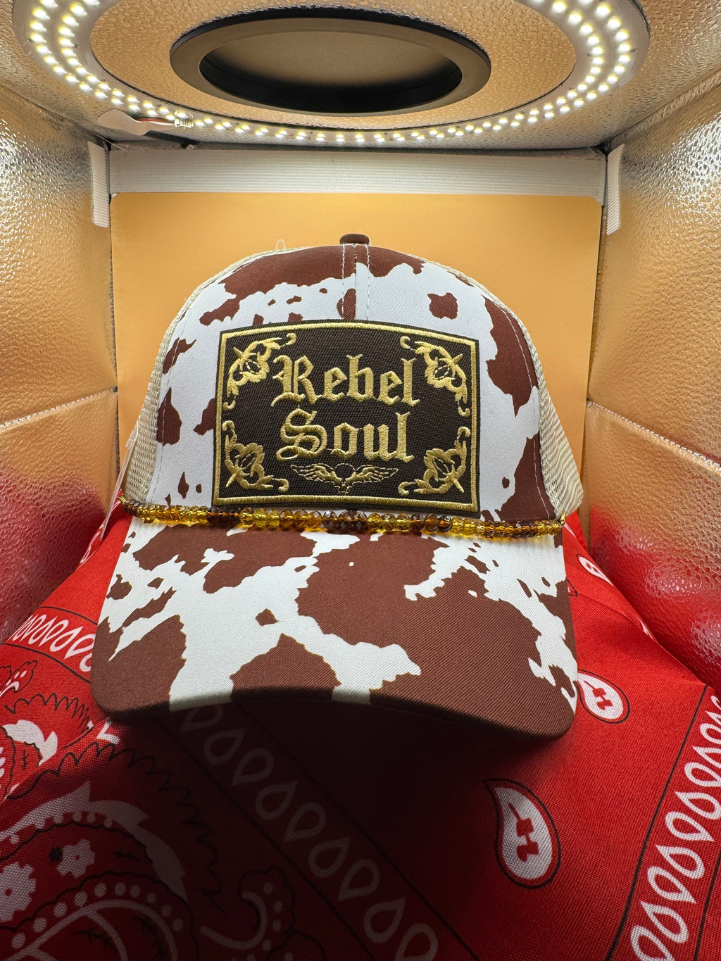 Rebel Soul brown cow Ponytail Trucker