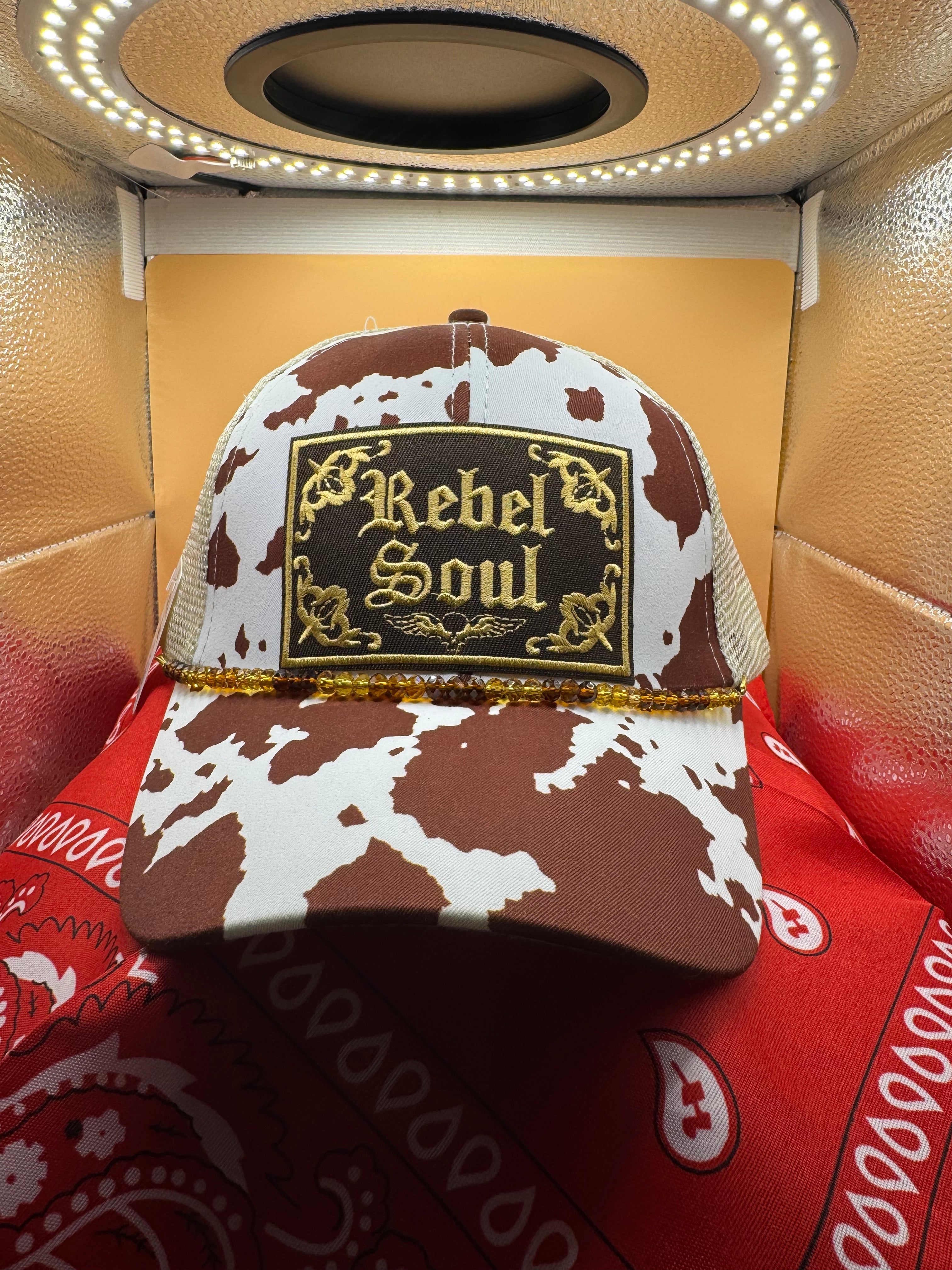 Rebel Soul brown cow Ponytail Trucker