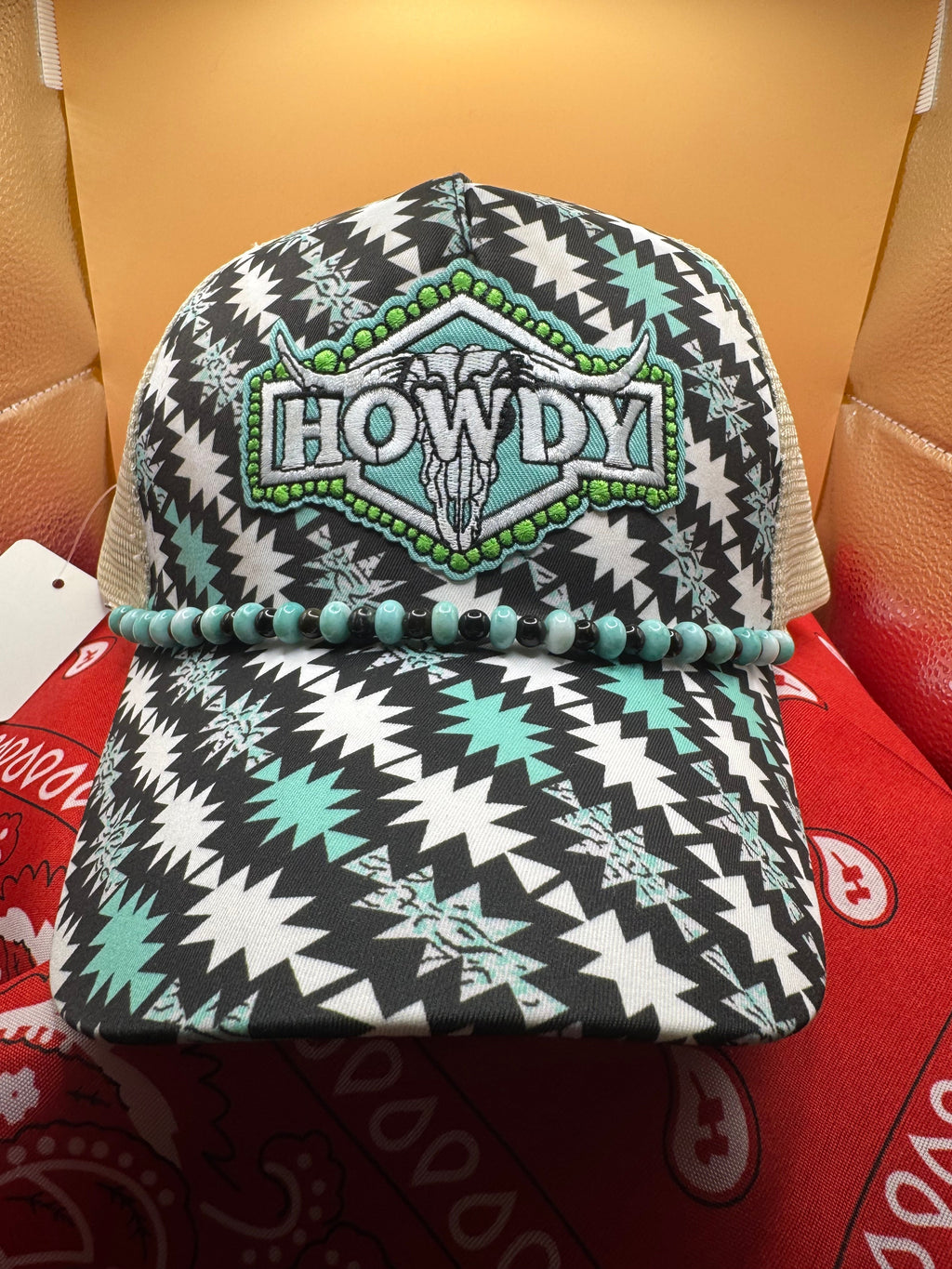 Seafoam Howdy High Ponytail Trucker